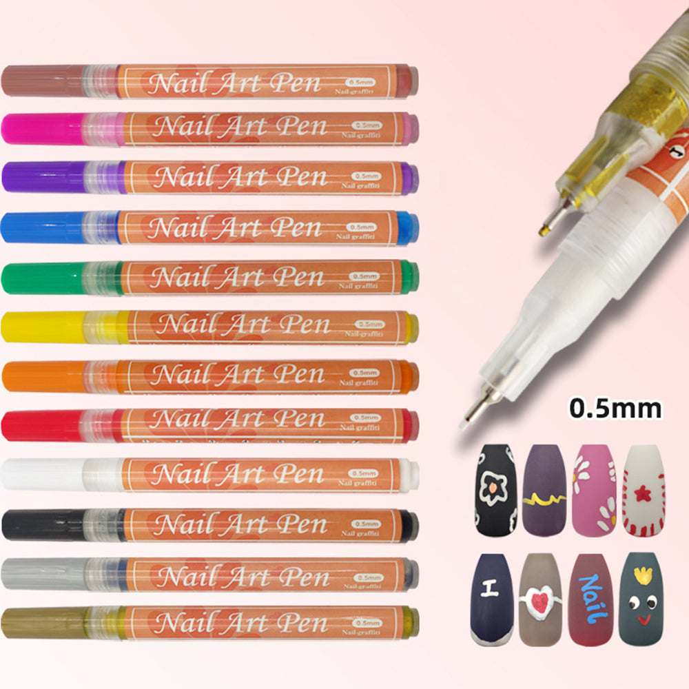 FLYSEA NA-5 Nail Art Pens 0.5mm Fine Tip Quick Drying Graffiti Dotting Acrylic Marker Pens - Black FLYSEA NA-5 Nail Art Pens 0.5mm Fine Tip Quick Drying Graffiti Dotting Acrylic Marker Pens - Black